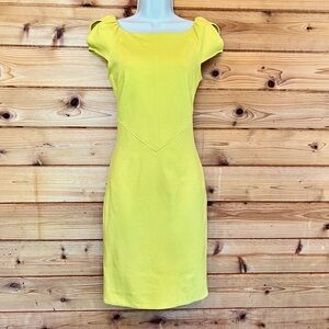 Diane Von Furstenberg Yellow Helen Cap Sleeve Sheath Dress 0
